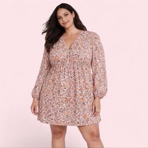 Old Navy XXL Plus Size Paisley Floral Mini Dress | V-Neck Babydoll POCKETS!!